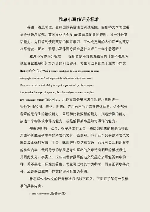 雅思小写作评分标准