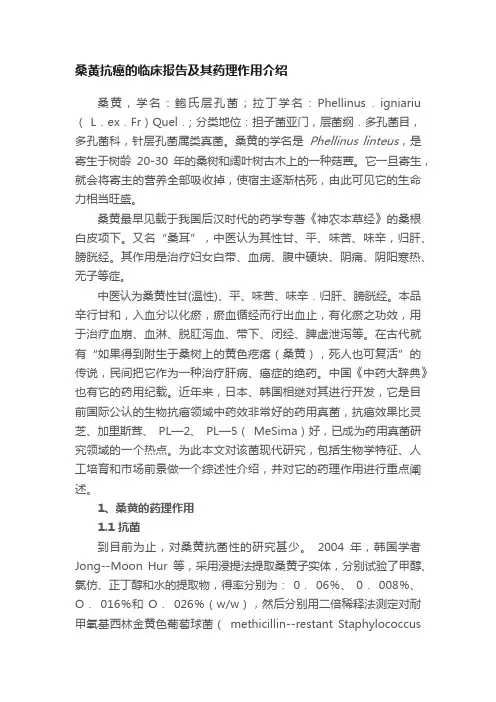 桑黃抗癌的临床报告及其药理作用介绍