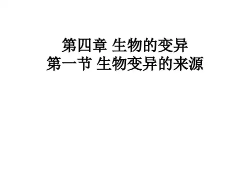 高中生物 第四章 生物的变异 4.1 生物变异的来源课件 浙科版必修2