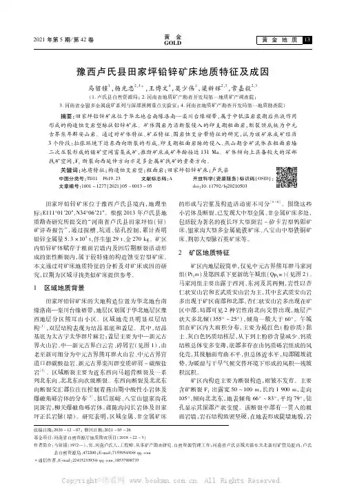 豫西卢氏县田家坪铅锌矿床地质特征及成因