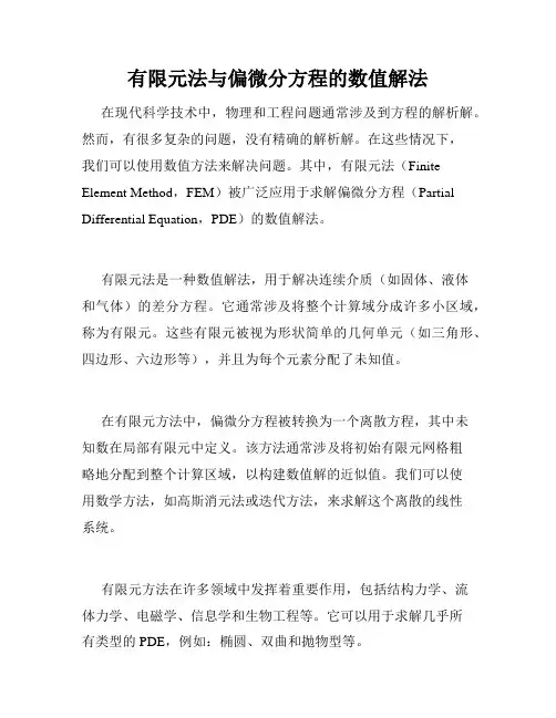有限元法与偏微分方程的数值解法