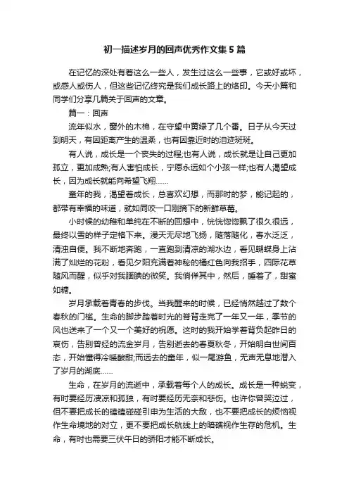 初一描述岁月的回声优秀作文集5篇