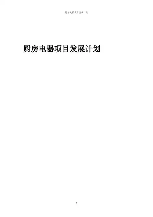 2024年厨房电器项目发展计划