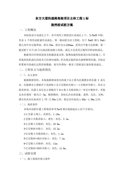 旋挖桩试桩方案