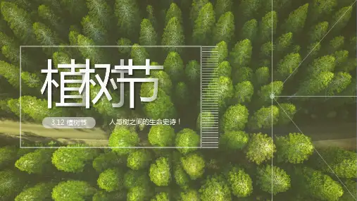 简约绿色风植树节宣传PPT模板