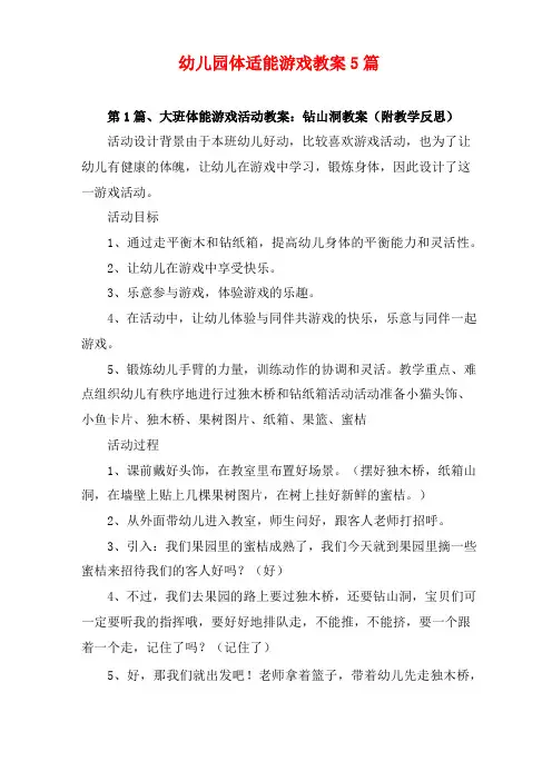 户外体适能教案