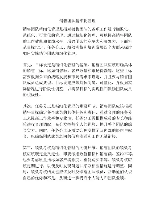 销售团队精细化管理