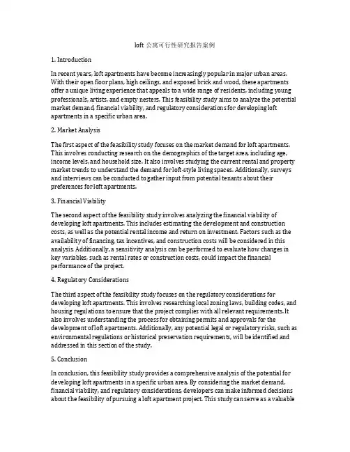 loft公寓可行性研究报告案例