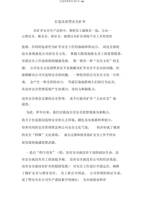 打造本质型安全矿井.doc