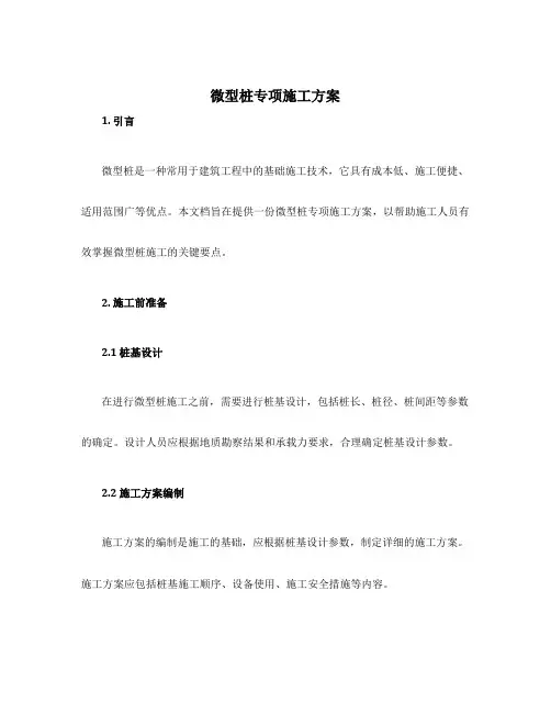 微型桩专项施工方案