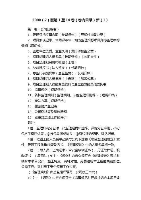 2008（2）版第1至14卷（卷内目录）新（1）