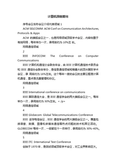 计算机顶级期刊