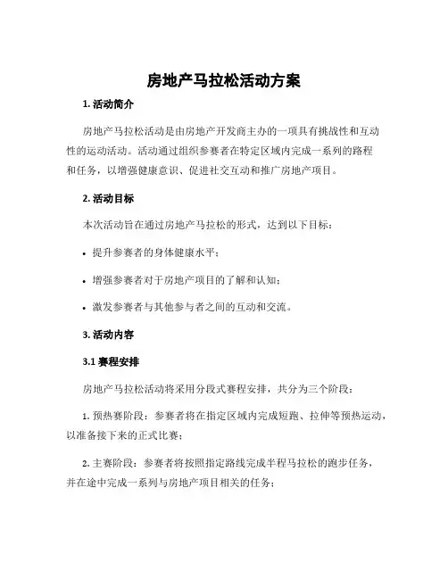 房地产马拉松活动方案