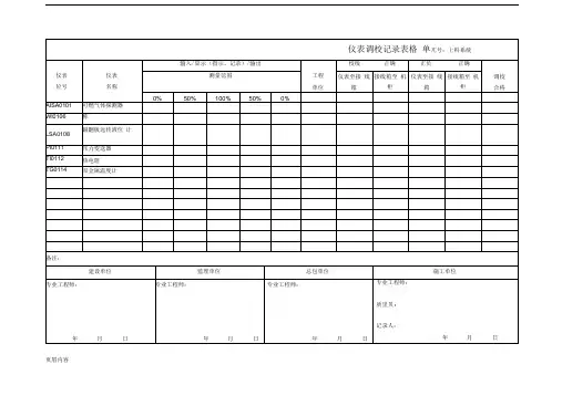 仪表调校记录表格