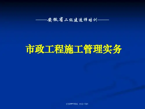 二级建造师执业资格考试辅导市政工程施工管理实务