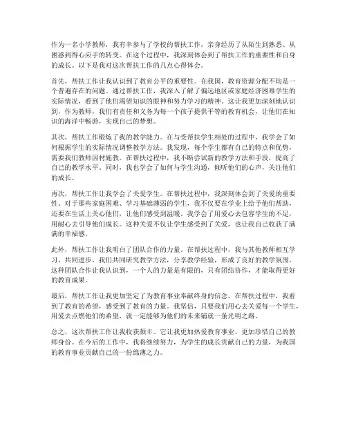 小学受帮扶教师心得体会