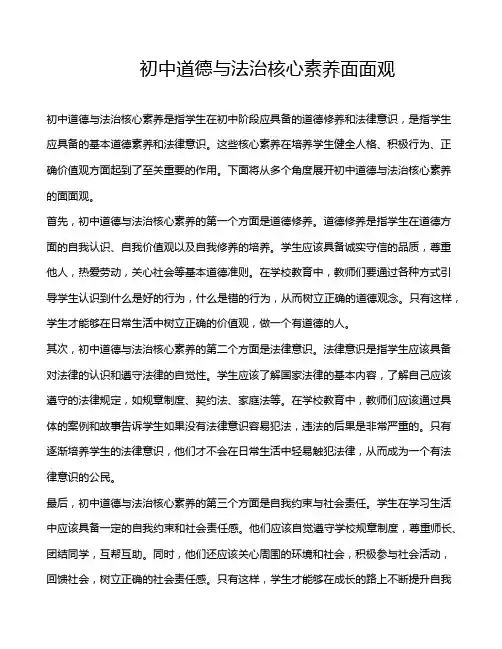 初中道德与法治核心素养面面观