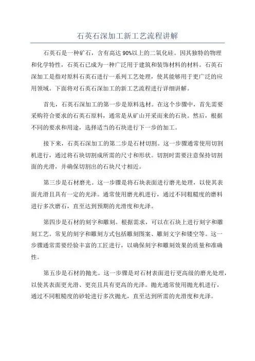石英石深加工新工艺流程讲解