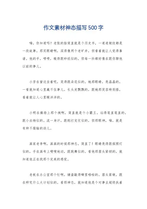 作文素材神态描写500字