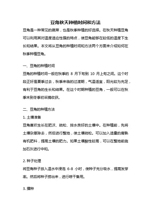 豆角秋天种植时间和方法