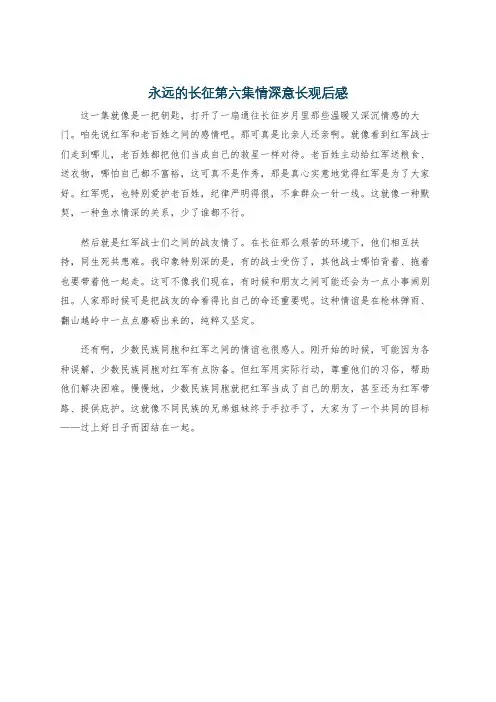 永远的长征第六集情深意长观后感