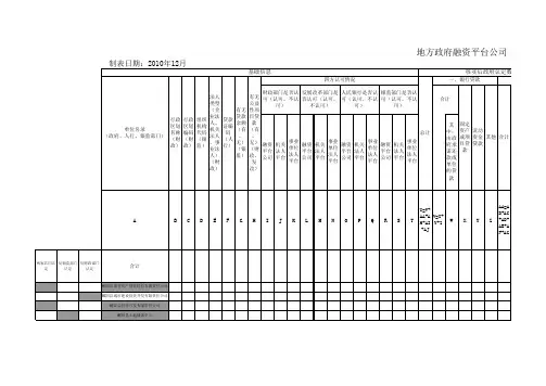 地方政府融资平台公司名录及债务余额核实表