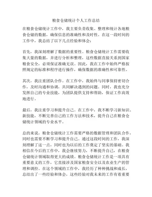 粮食仓储统计个人工作总结