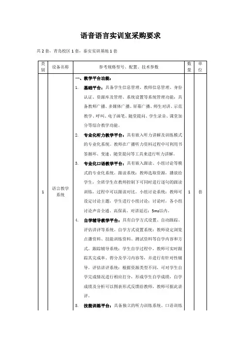 语音语言实训室采购