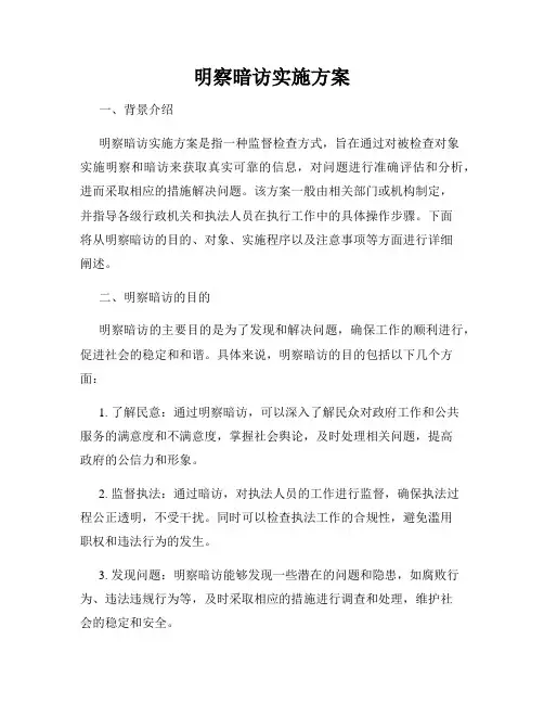 明察暗访实施方案