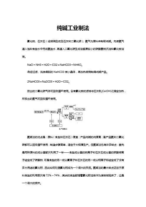 纯碱工业制法