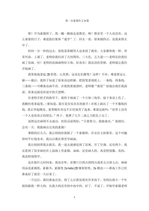 第一次素描作文范文精编