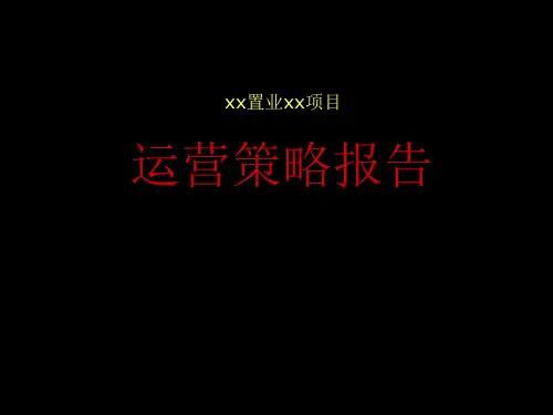 某地产楼盘项目运营策略报告PPT课件