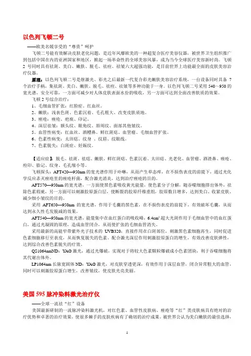 与整形相关仪器及功能介绍