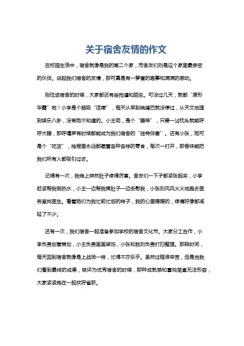 关于宿舍友情的作文