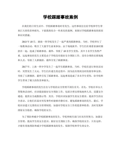 学校踩踏事故案例