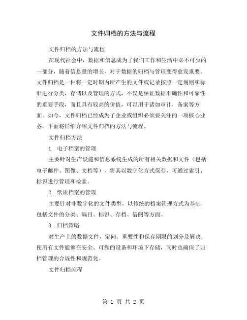 文件归档的方法与流程