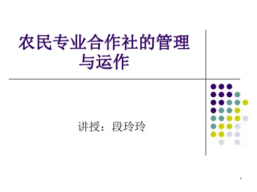 农民专业合作社的管理与运作PPT幻灯片课件