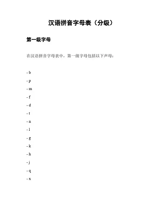 汉语拼音字母表(分级)