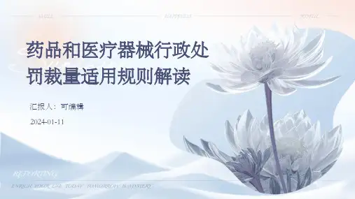 药品和医疗器械行政处罚裁量适用规则解读