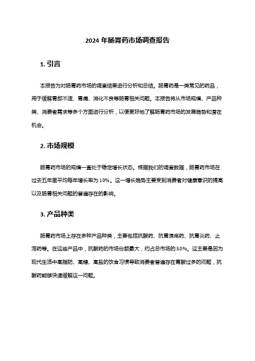 2024年肠胃药市场调查报告