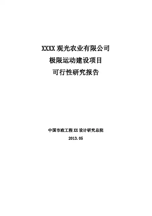 极限运动建设项目可行性研究报告