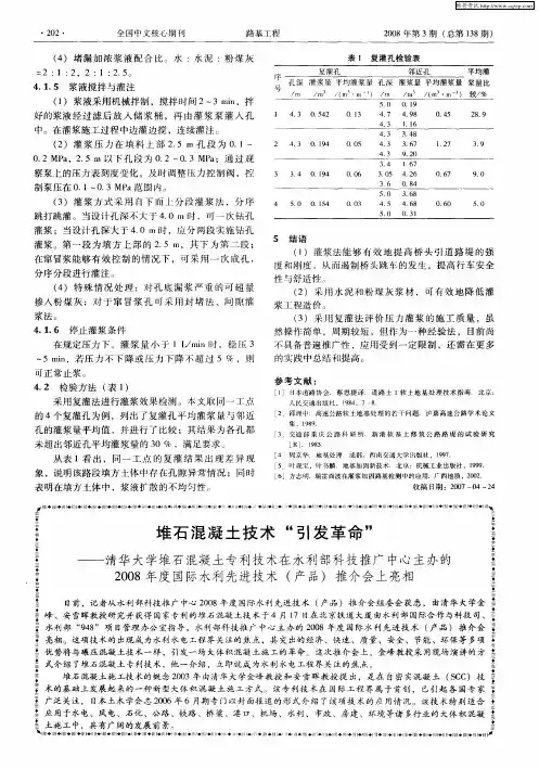 堆石混凝土技术“引发革命”——清华大学堆石混凝土专利技术在水利部科技推广中心主办的2008年度国际水