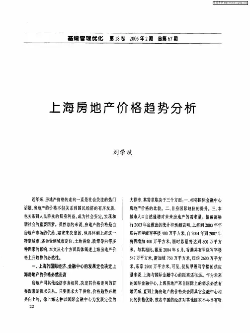 上海房地产价格趋势分析