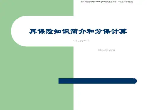 再保险知识简介和分保计算(30