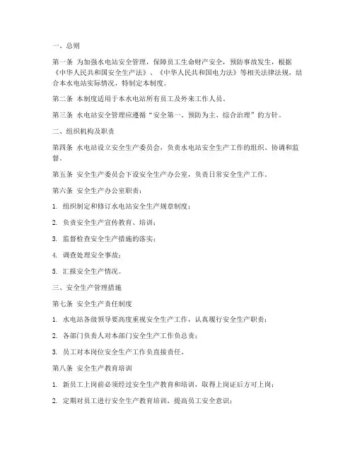 水电站的安全管理制度