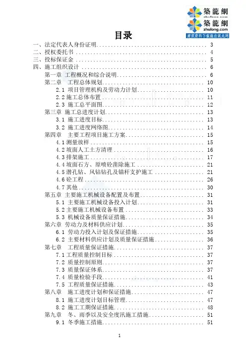 水库大坝左右岸边坡除险加固工程投标文件