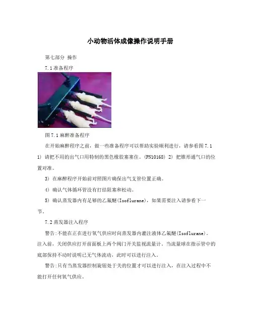 小动物活体成像操作说明手册