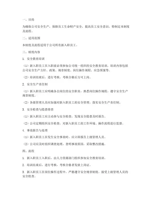 新入职安全管理制度及流程