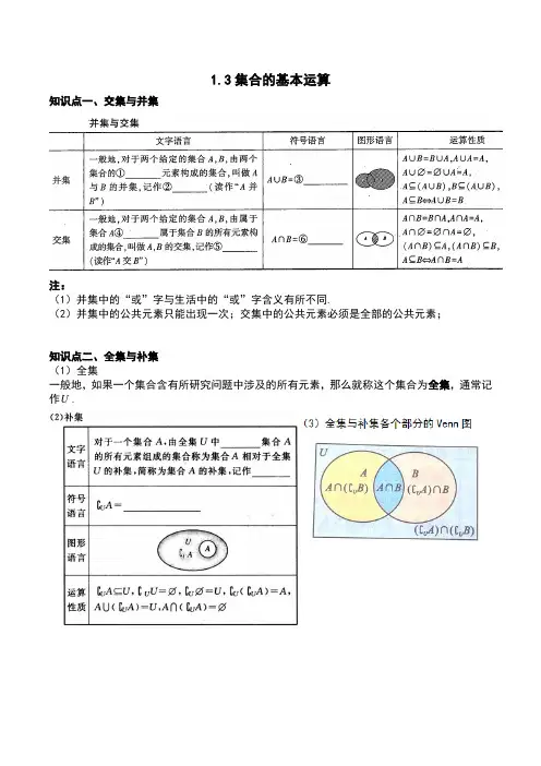集合的基本运算