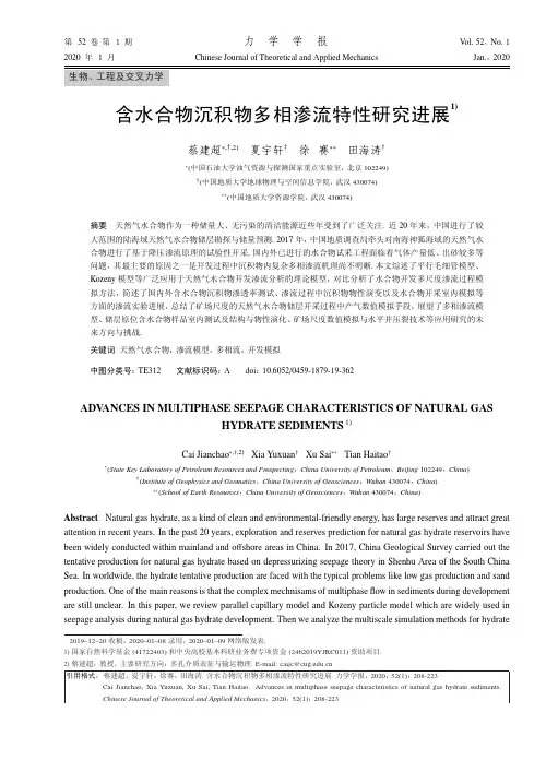 含水合物沉积物多相渗流特性研究进展